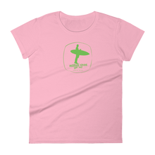 CLASSIC Frijoles Locos logo tee for women with Green print