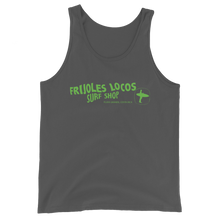 Frijoles Locos Logo Lettering Unisex Tank Top with GREEN print
