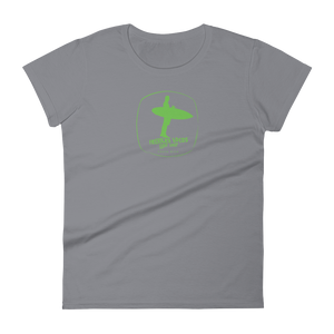 CLASSIC Frijoles Locos logo tee for women with Green print