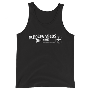 Frijoles Locos Logo Lettering Unisex Tank Top with WHITE print