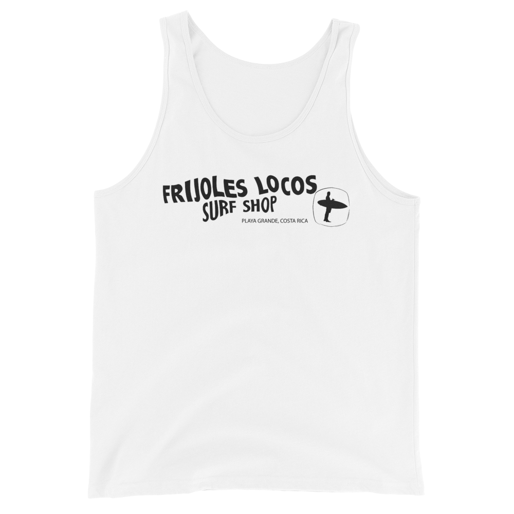 Frijoles Locos Logo Lettering Unisex Tank Top with BLACK print