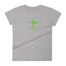 CLASSIC Frijoles Locos logo tee for women with Green print